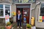 Virginia Crosbie with Defib