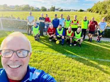 Virginia with the Amlwch Walking Football Team