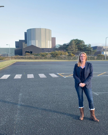 Virginia Crosbie at the Wylfa site